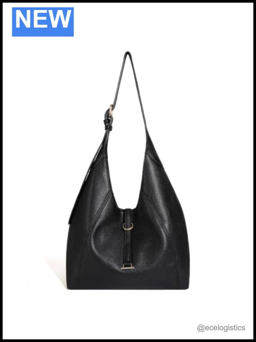 Large Vegan Leather Hobo Tote with Padded Compartment